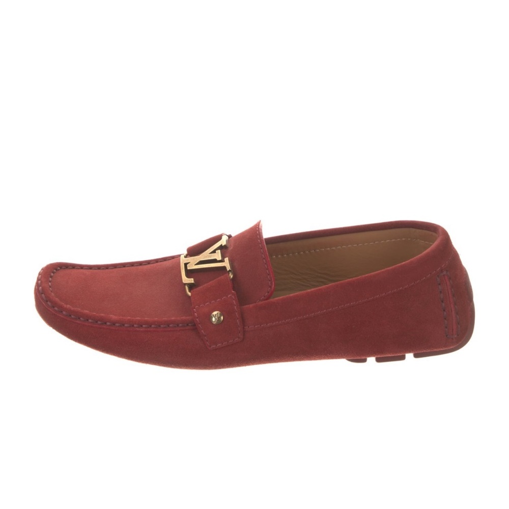 Louis Vuitton Monte Carlo Red Suede Loafers - Picture 2 of 5